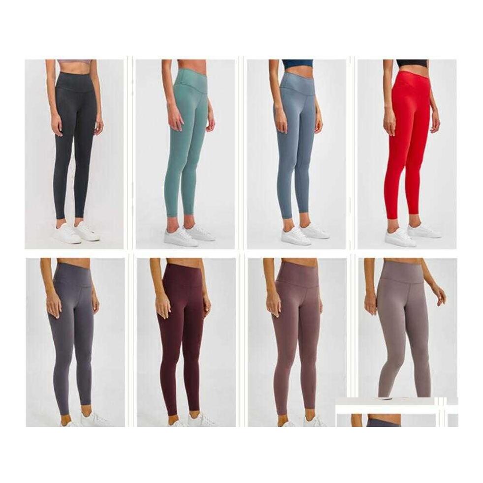 

Yoga Outfits L 32 Leggings Gym Clothes Women Legging High Waist Running Fitness Sports Exercise Fl Length Trouses Workout Drop Deliv Dhu20, Lake blue
