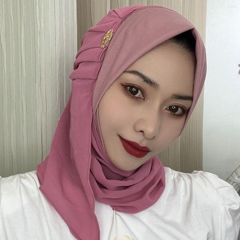 

Ethnic Clothing Elegant Muslim Arabian Dubai Fashion Shawls Chiffon Goffer Scarves