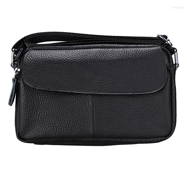 

Evening Bags First Layer Cowhide Leather Diagonal Bag Female Shoulder Lady Middle-aged Women Purse Handbag Fashion Crossbody, Black