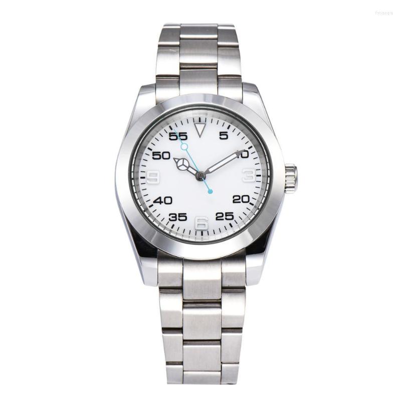 

Wristwatches Watch 39mm Men's Automatic Sapphire Glass Glowing Hand 316L Stainless Steel Bracelet White Dial Z225-6, Picture shown