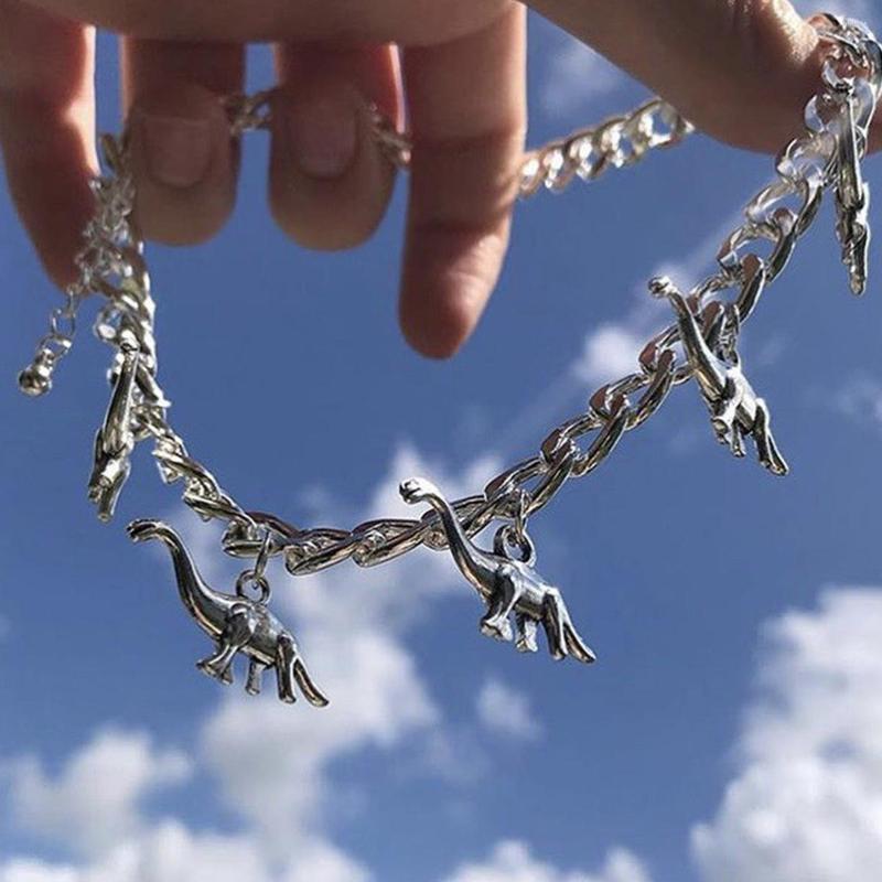 

Choker Lolita Necklace Jewelry Harajuku Collarbone Chain Retro JK Simple Street Personality Dinosaur