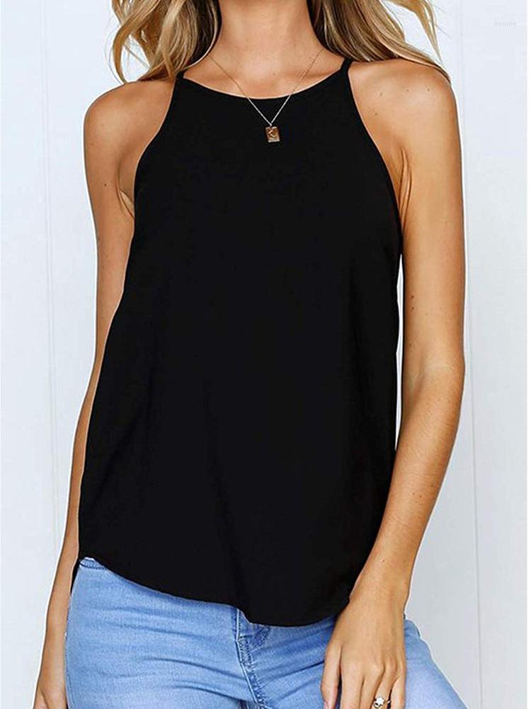 

Women' Tanks OMSJ Simple Style Sexy Vest Solid Color Fashion Sleeveless Loose Type Tops Summer Patchwork Pullover Women Shirts Streetwear, Black