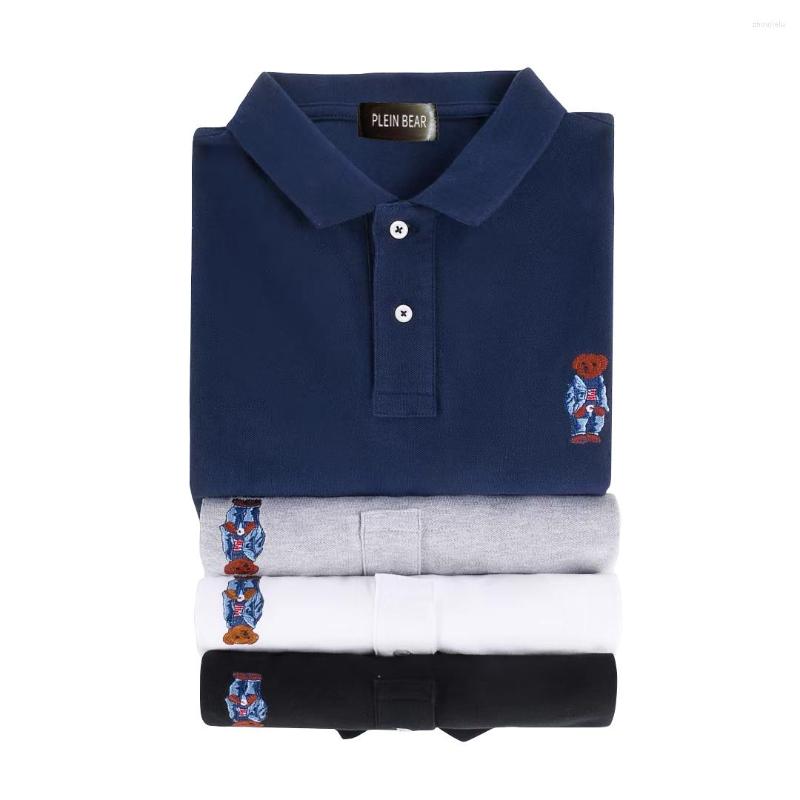 

Men' Polos BEAR Men' Polo Shirts Embroidered Teddy Short Sleeve T-Shirts Fashion Lapel Tops Summer Trendy Brand Clothing | 8419, Black