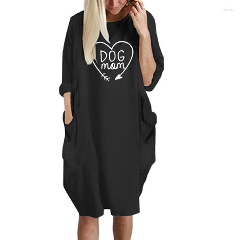 

Women's T Shirts Fashion DOG MOM Letters Print Pocket T-Shirt For Women Cropped Streetwear Top Femme Cotton Kyliejenner, Gray