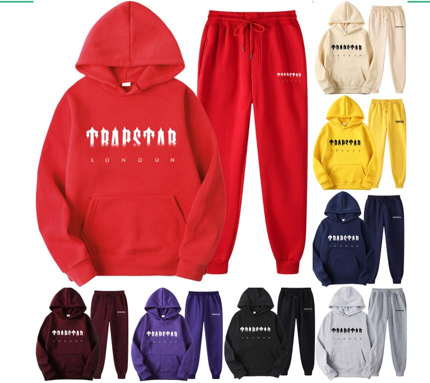 

Mens Tracksuit Fleece Hoodie Trapstarter Trainning Set Jogging Clothes Logo Printing Sportswear Men and Women Ct Casual Trousers Outfit Many Colors, Extra shipping cost