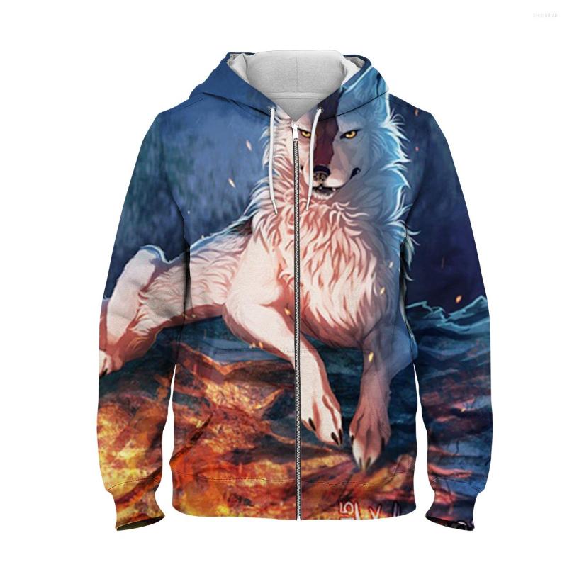 

Men' Hoodies Wolf Print Convertible Hoodie Sweatershirt 3D Tops Sweatshirt Man Customer Design Sweatshirts Man' Plus Size WY164