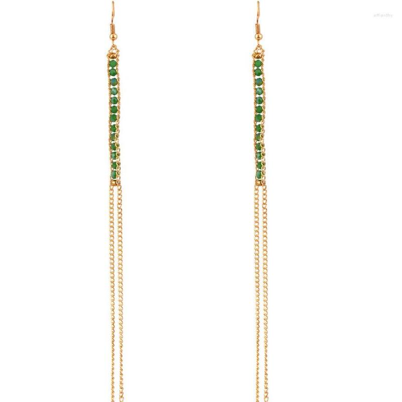 

Dangle Earrings Exaggerated Hand Woven Metal Chain Tassel Long