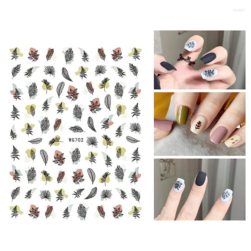 

Nail Stickers 10PCS 3D Abstract Characters Flowers Leaves Adhesive Letter Decoration Applique DIY Art Supplies Slider, Wg703