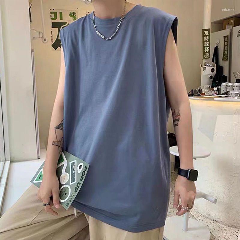 

Men's T Shirts Fashion O-Neck Solid Color All-match Sleeveless T-Shirt Men's Clothing 2023 Spring Loose Casual Pullovers Korean Tee, Black