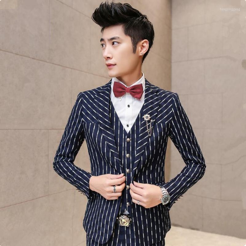 

Men's Suits 2023 Men's Clothing Slim Casual Male Piece Set Suit Wedding Dress Plaid Outerwear Formal Costumes, Suit and pants