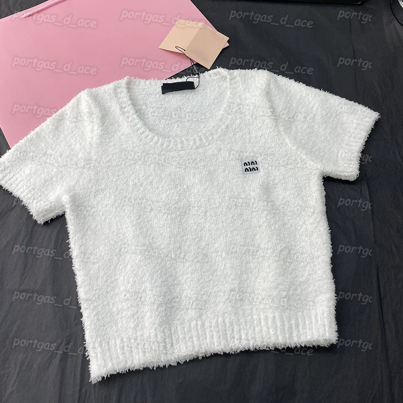 

Knitted Women T Shirts Short Sleeve Knit Jumper Tops Fashion Summber Round Neck Tops, Black with label *