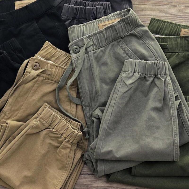 

Men's Pants Fashion Sports Slim Unique Design Solid Color Elastic Waist Male Sweatpants Thin Men For Jogging, Khaki