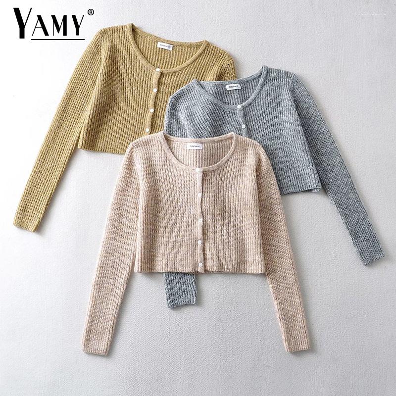 

Women' Knits Long Sleeve Cardigan Women Knitted Sweaters Korean Fashion Knit Top Vintage Brown Sweater Cropped Cardigans Yellow, Yellow sweater