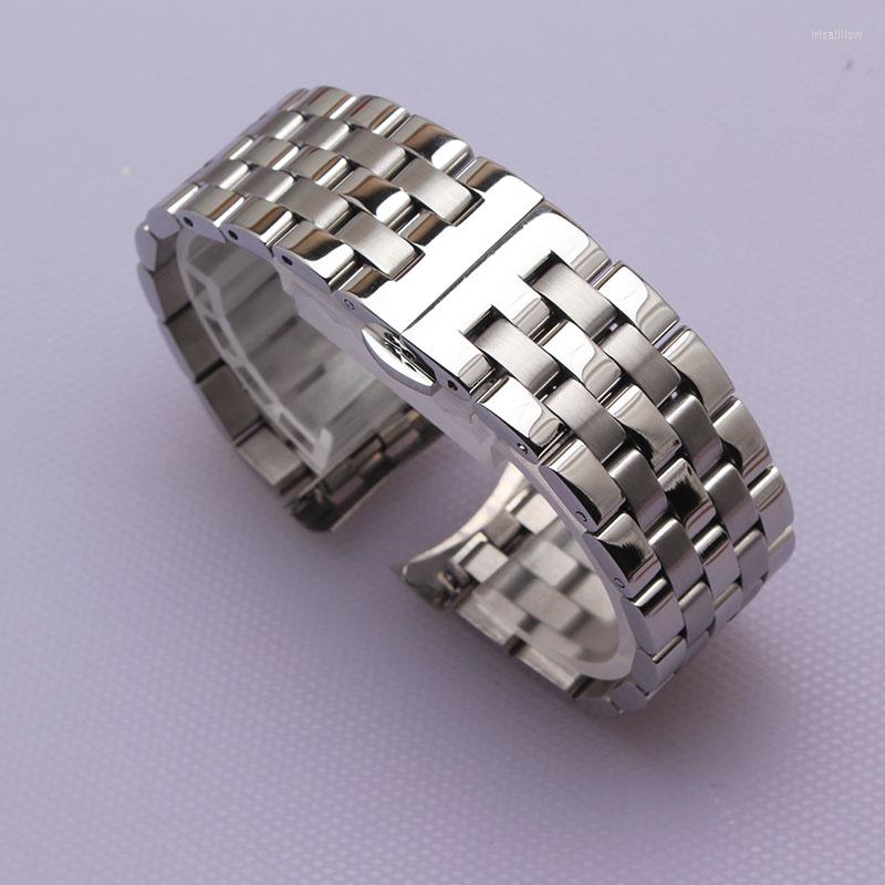 

Watch Bands High Quality Stainless Steel Watchband Curved End Silver Bracelet 16mm 18mm 19mm20mm 22mm 24mm Solid Links Band Mens Strap