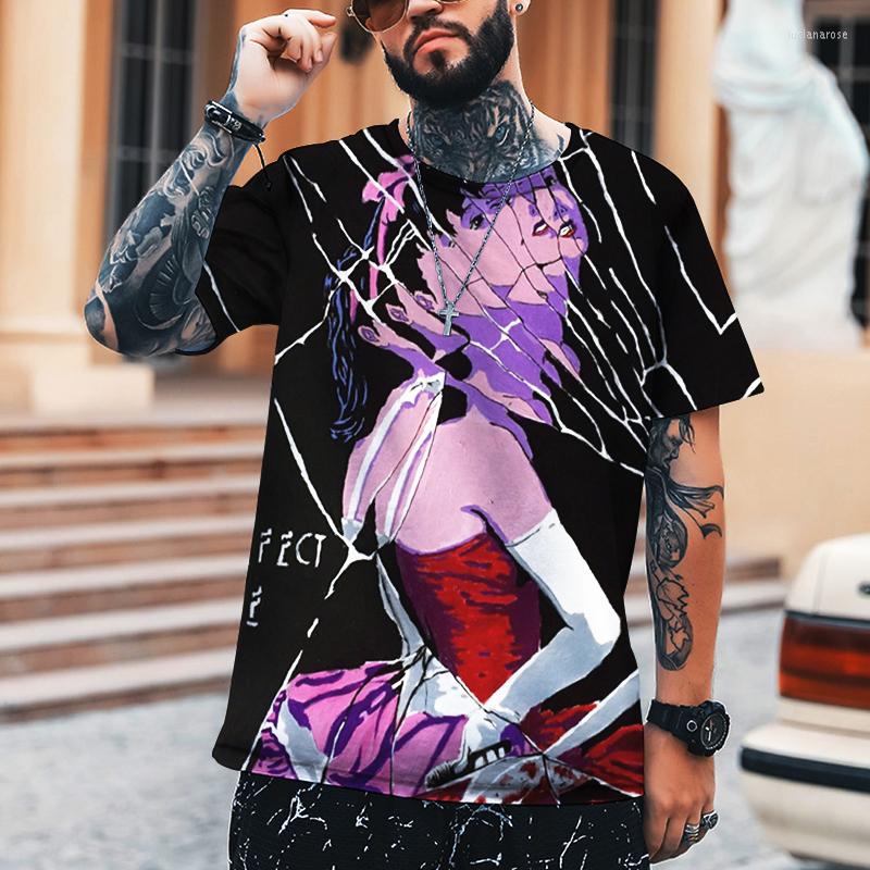 

Men's T Shirts Two-dimensional Abstract Art 3D Printing Men's Shirt High Cold And Deep Meaning Color Stitching Brand Clothing Oversized, Dyp-208