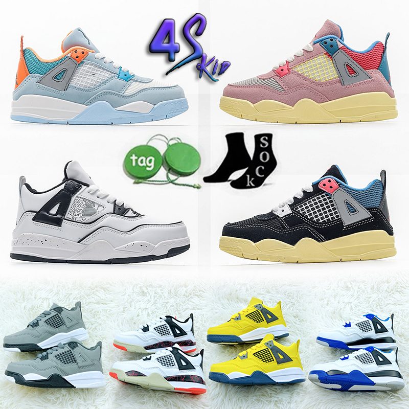 

Bred 4 4s Jumpman Shoes Jordam Mid Basketball Sports Shoes Jordon 4 Trainers Fire Red WhiteBlack Cat University Blue Infrared Fashion Kids