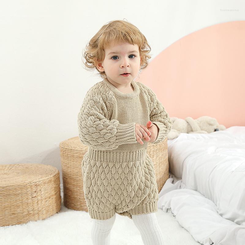 

Rompers Born Baby Bodysuit Knitted Infant Girl Boy Jumpsuit Long Sleeve Autumn Toddler Clothing 0-18M Overalls Fashion Solid Playsuit, Hd82w962