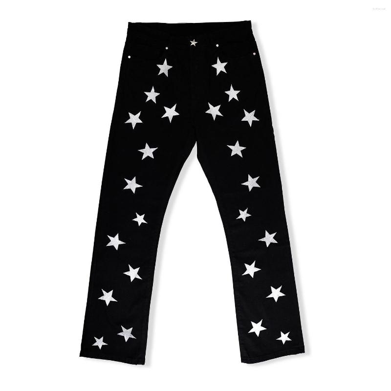 

Men' Jeans Men' Clothing 2023 Autumn Original Street Punk Hip-Hop Personality Star Pattern Black Straight