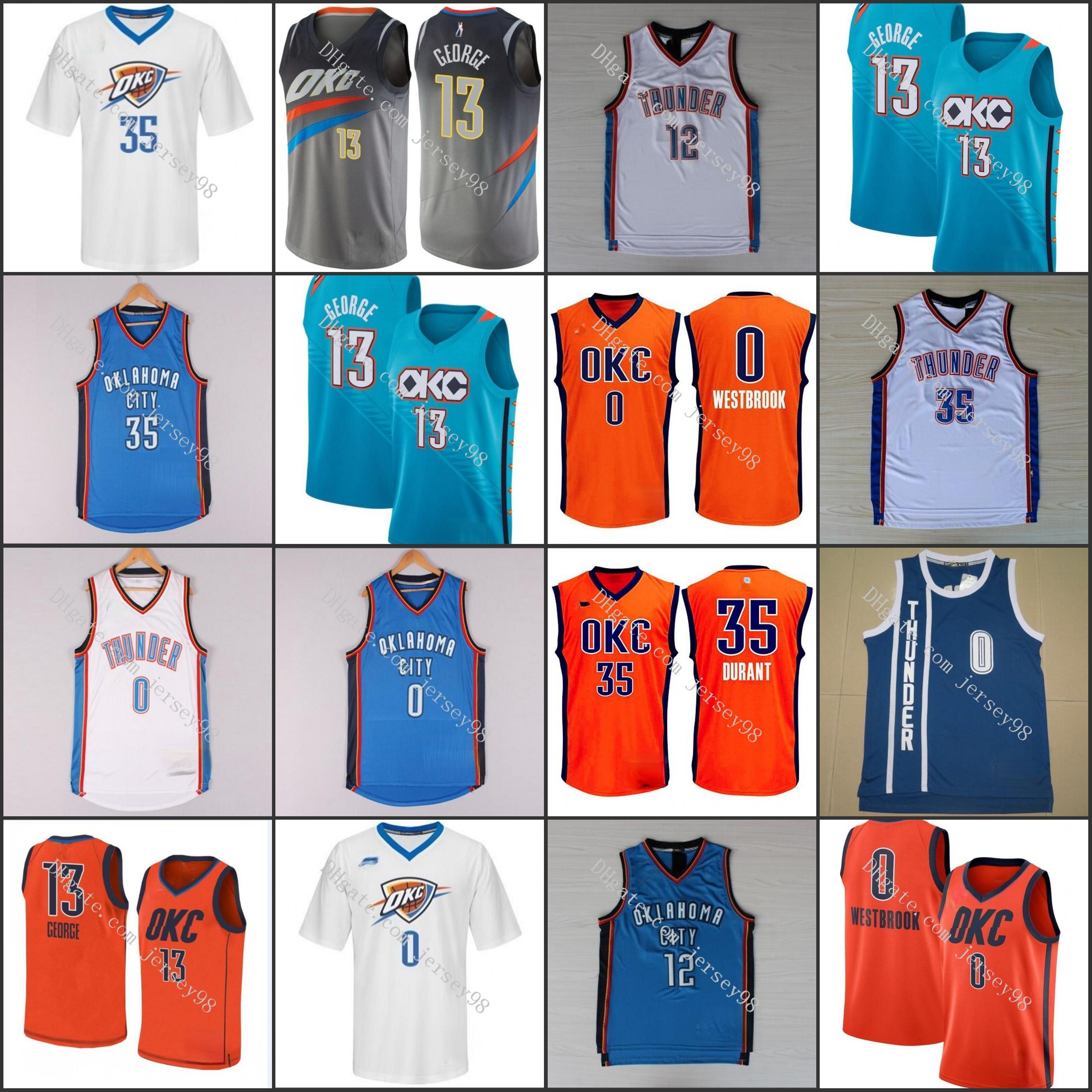 

CUSTOM Oklahoma''City''Thunder''men 12''Steven Adams 0''Russell Westbrook 13''Paul George 35''Kevin durant Jersey