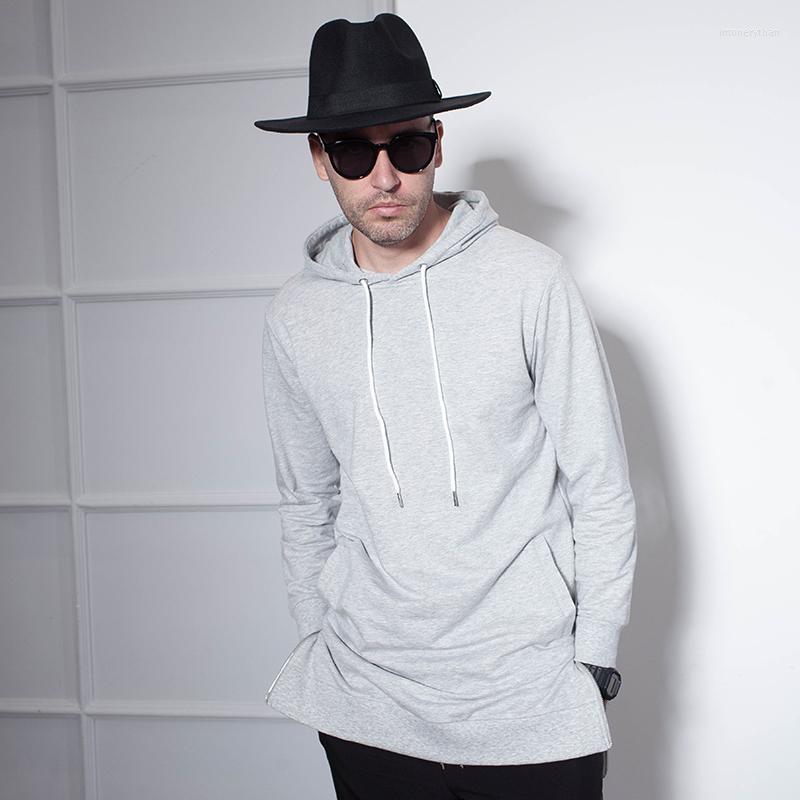 

Men's Hoodies Long Men In Winter Over-the-knee Cashmere Thick Wear Hooded Jacket Loose Fashion, Black