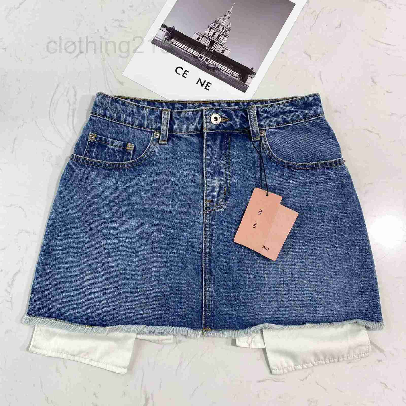 

Skirts Designer new denim skirt with high waist and thin A-line for women in summer JXTV, Blue6