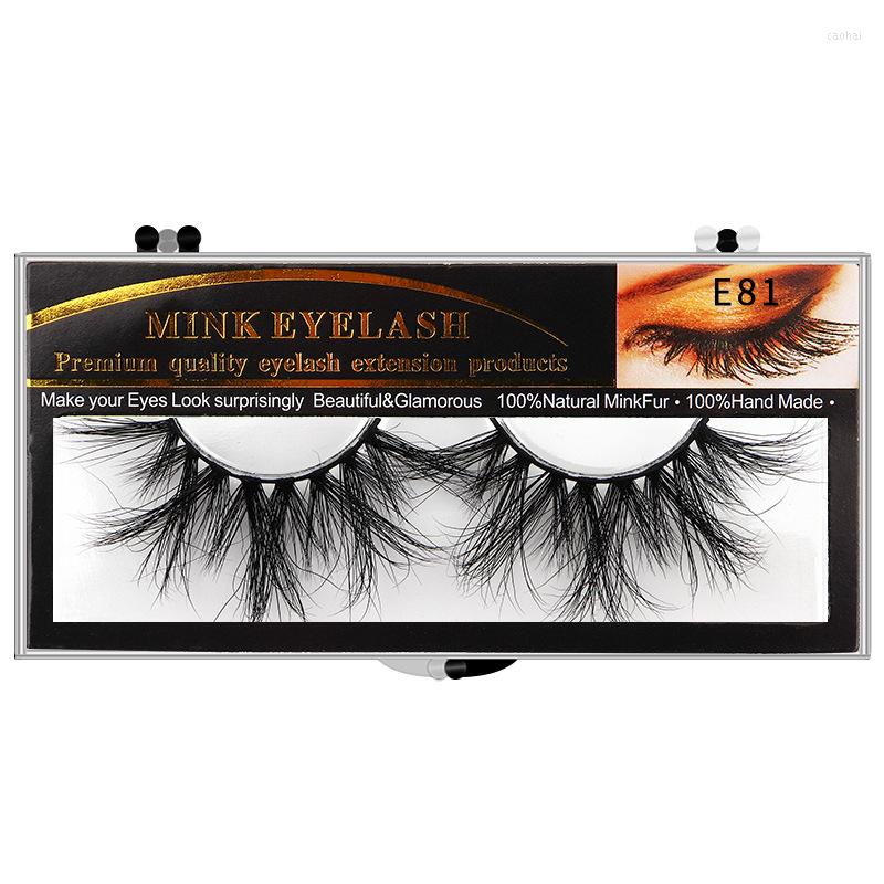 

False Eyelashes 25mm Wholesale Thick Strip 3D Mink Lashes Custom Packaging Label Makeup Dramatic Long