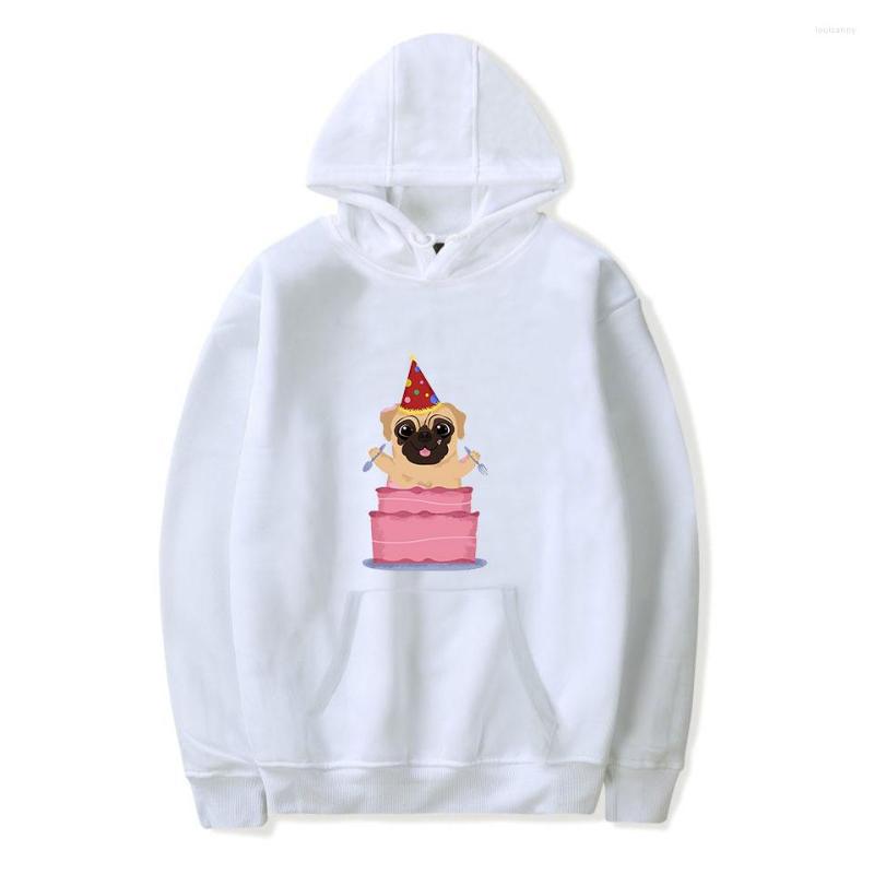 

Men's Hoodies Rholycrown Pug Men Sweatshirts Women Harajuku Hooded Sweatshirt Print White Casual Pullovers, Navy blue