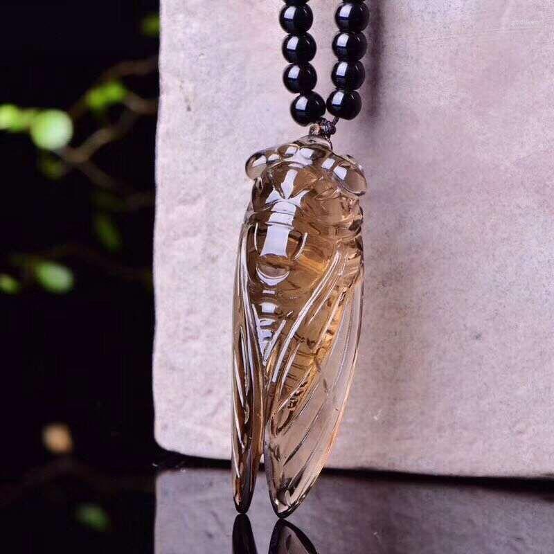 

Pendant Necklaces JoursNeige Tea Natural Crystal Carved Cicada Beads Necklace Lucky For Women Men Friend Insect Fashion Jewelry