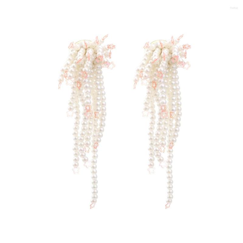 

Dangle Earrings Fringed Hand Woven Fashion Stars Pearl Simplicity Beading Bohemia Ma'am Rice Bead