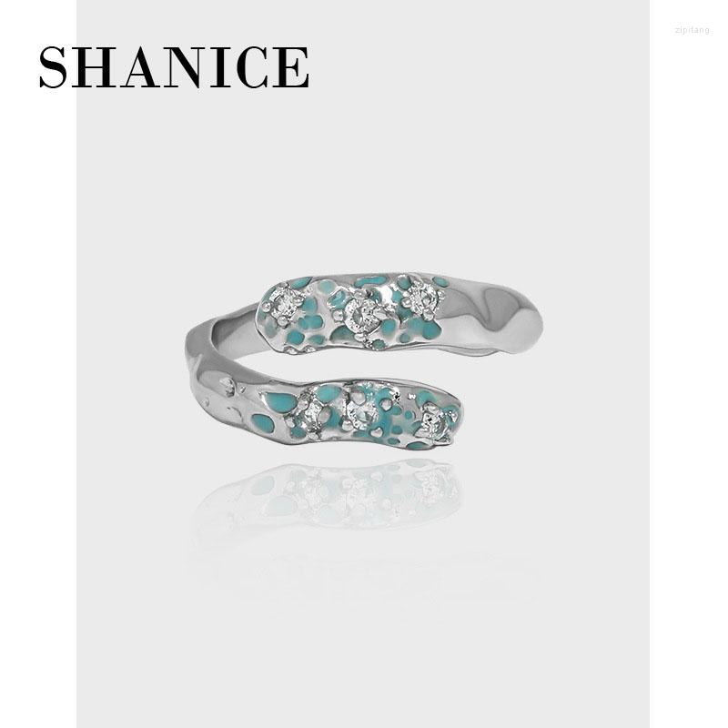 

Cluster Rings SHANICE S925 Sterling Silver Open Ring Classic Simple X Shape Cross Women Luxury CZ Stone High Quality Wedding Daily