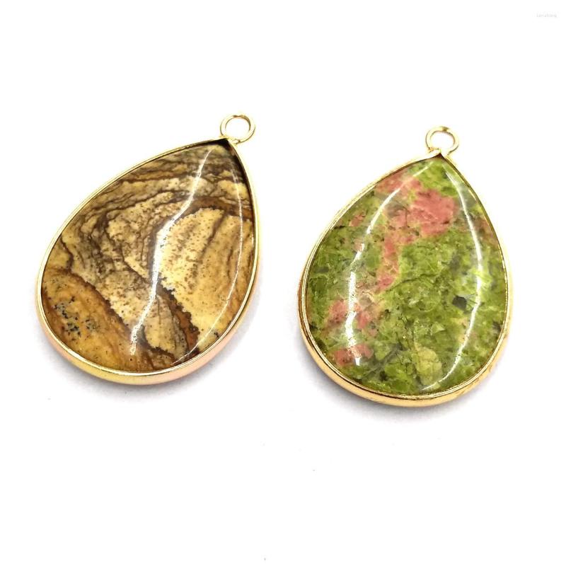 

Pendant Necklaces Natural Stone Agates Rose Quartzs Charms Pendants For Jewelry Making DIY Necklace Size 22x34 Mm