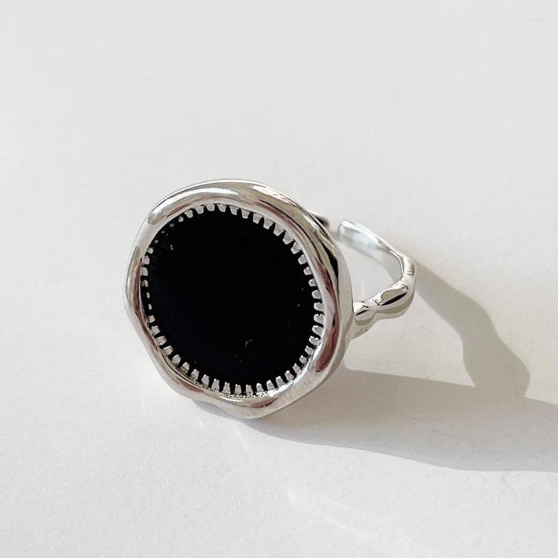 

Cluster Rings SHANICE Korean Version Of 925 Sterling Silver Geometric Minimalist Irregular Glue Ring Female Design Sense Ins Net Red Tin