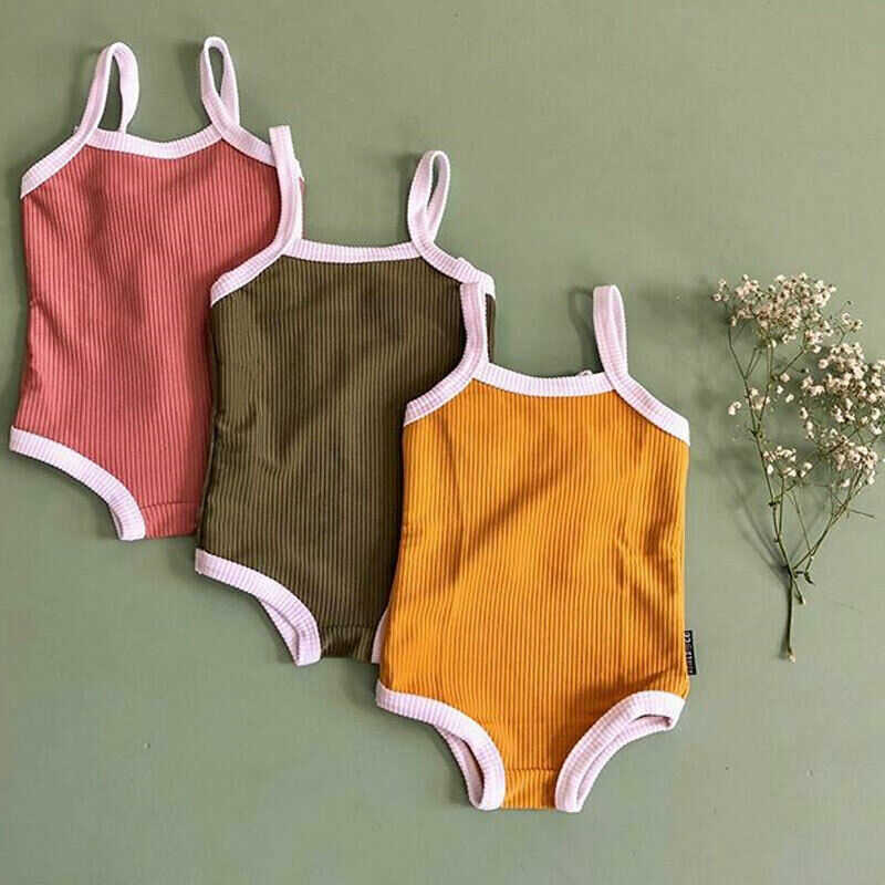 

Clothing Sets Cute Summer Newborn Children Kids Baby Girls Swimwear Swimsuit Onepiece Bikini Toddler Infant Solid Beachwear Suit, Pink