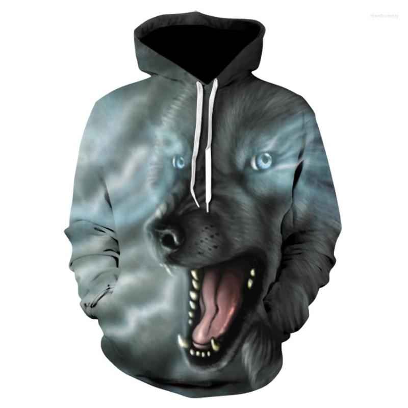 

Men's Hoodies 2023 Wolf Hoodie Autumn Hip Hop Hoody Tops Casual Brand 3D Head Sweatshirt, Picture color