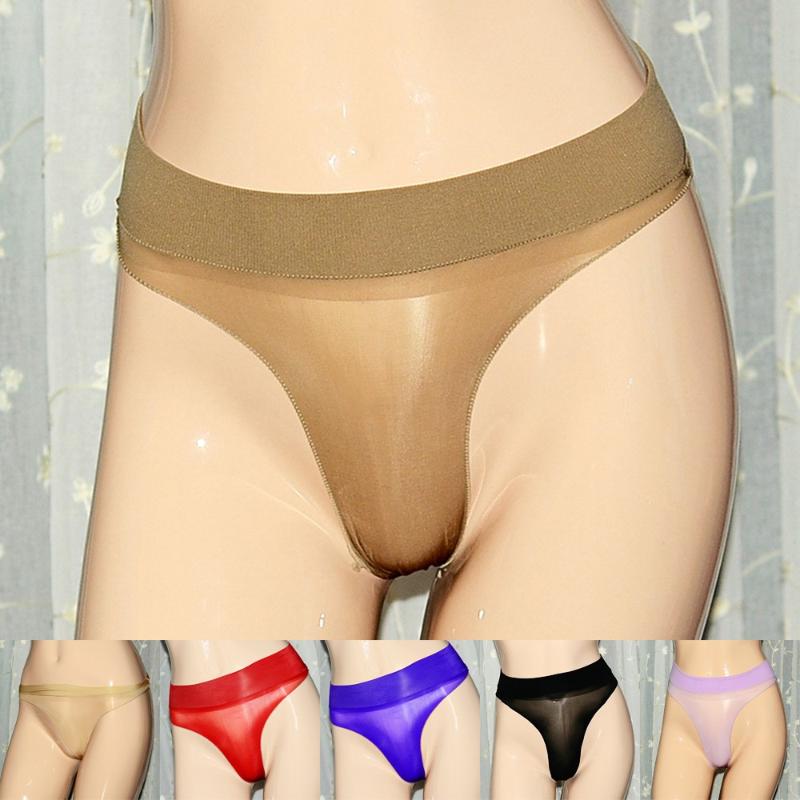 

Women's Panties Oil Shiny Glossy Briefs Men Women Underwear See Through Thong Seamless Knickers Bikini Erotic Lingerie Underpants, Black