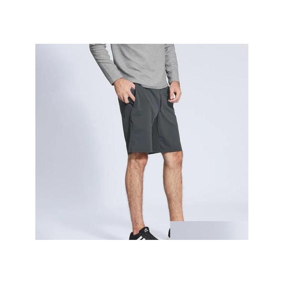 

Yoga Outfit Men Shorts Quick Drying Fitness Short Have Cinchable Dcord Summer Training Sweat Back Dropin Pockets Jogging Drop Delive Dht5D, Black