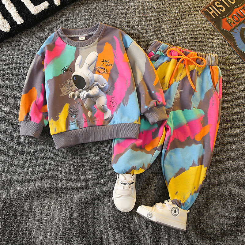 

Clothing Sets Toddler Baby Tie Dye Outfits Girls Boys SweatshirtDrawstring Pant Sets 3D Print Children Jogger Set Kids Tracksuit 1-8 Years 230213, Colorful