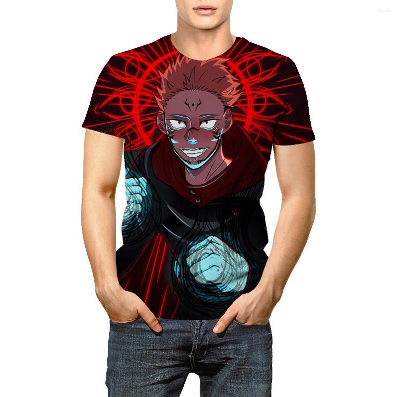 

Men's T Shirts Riman Jujutsu Kaisen Spell Back To The European Code Summer Short-sleeved Men's Cotton Round Neck Personalized Print, Black