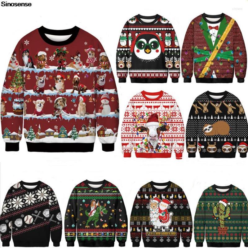 

Men's Sweaters Men Women Funny Ugly Christmas Sweater 3D Dog Tree Sock Gift Snowman Print Autumn Winter Holiday Party Xmas Sweatshirt, Bft164