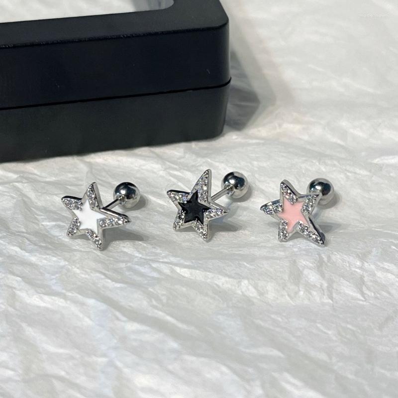 

Stud Earrings 41QC 1 Pair Star Earring Punk Bling Alloy Material