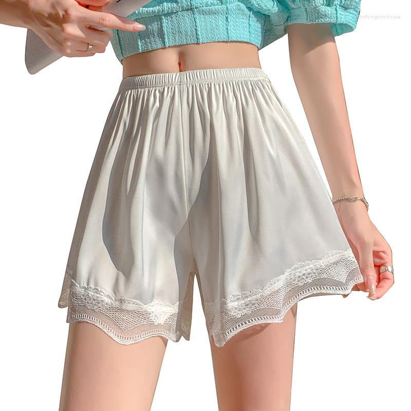 

Women's Shorts Women's Safety Pants Boxer Thin Casual Summer Pajama Lace Without Curling Female Dress Underwear, Nude
