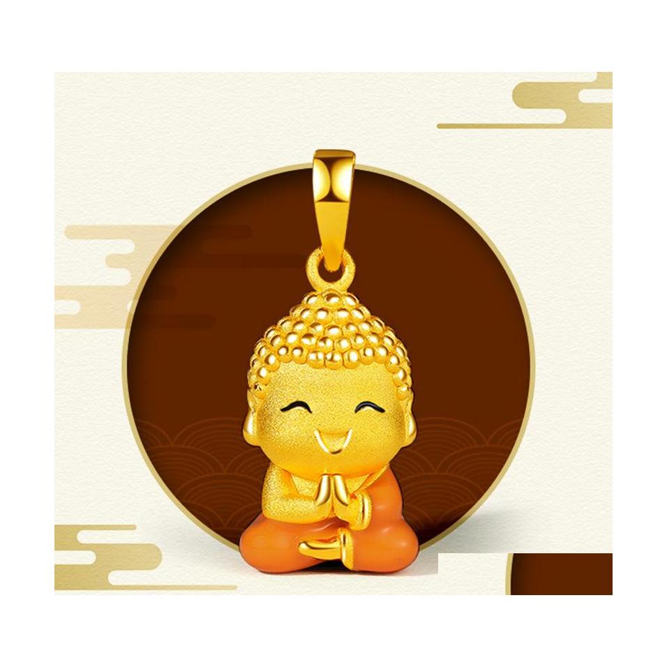 

Pendant Necklaces Gold Buddha Buddhism Necklace For Women Men Jewelry Sand Chains Drop Delivery Pendants Dhlp7