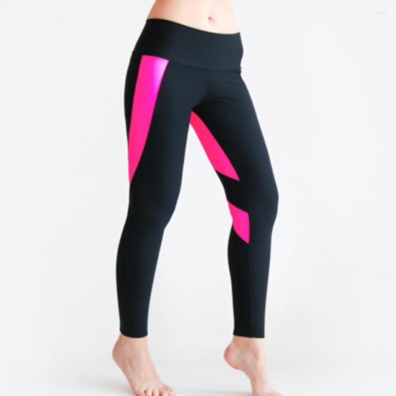 

Active Pants 2023 High Waist Yoga Stitching Slim Leggings Women' Hip Lift Sexy European And American Fashion Fitness, Black and red