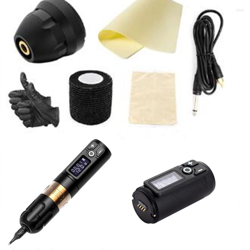 

Tattoo Machine Wireless Pen Brush Coreless Motor Strong Quiet Fast Charging Battery 1950mA/h RCA Adapter Kit