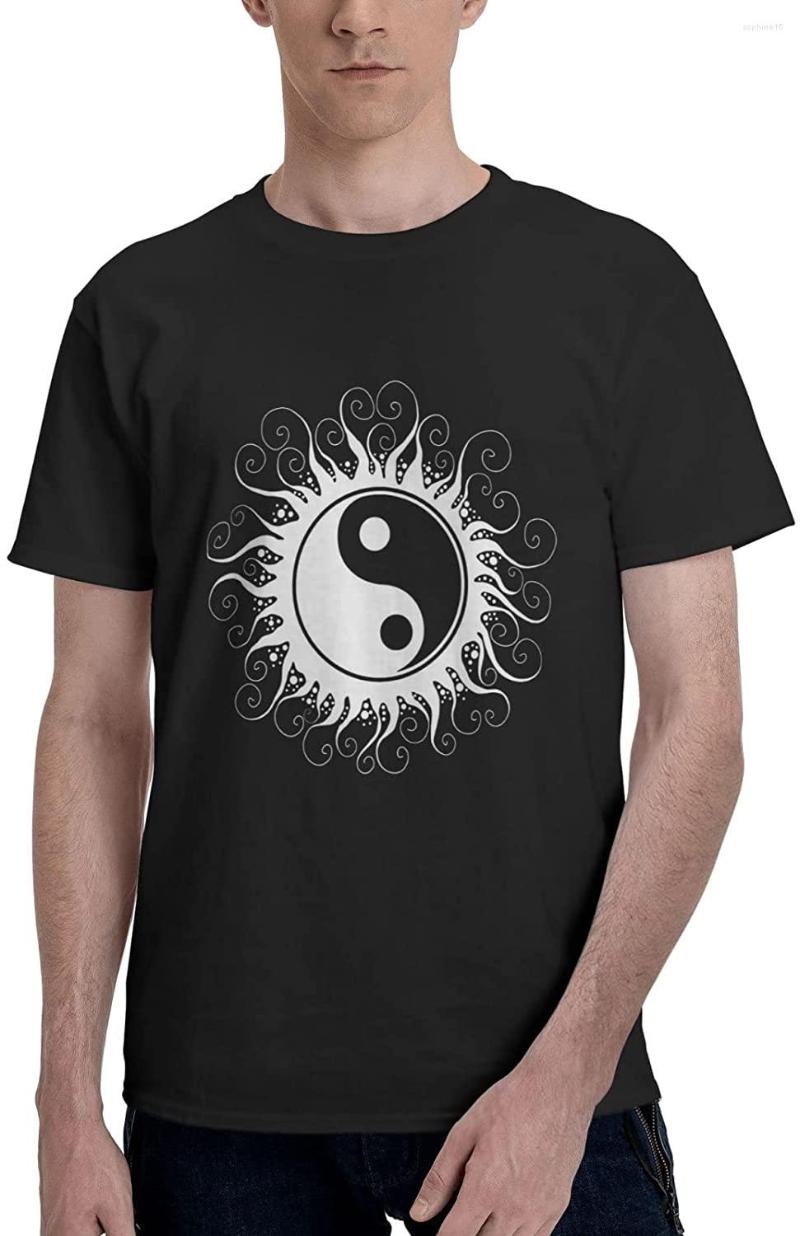 

Men' T Shirts Ying Yang Symbol Man Crew T-Shirts Heavy Cotton T-Shirt, Black