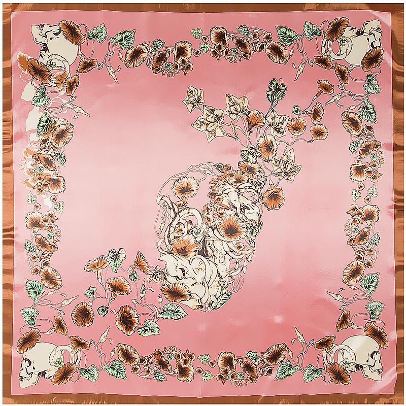 

Scarves Mosoga 2023 Luxury Silk Satin Scarf Women Fashion Skull Glory Petunia Print Big Square Pashmia 90x90cm Exquisite Girls Headwear