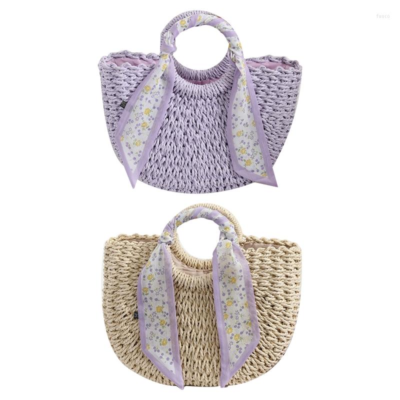 

Duffel Bags D0LF Summer Beach Bag Large Straw Tote Womens Handbag Bohemian Vacation Casual Pouch Hobo Style For Girls, Beige