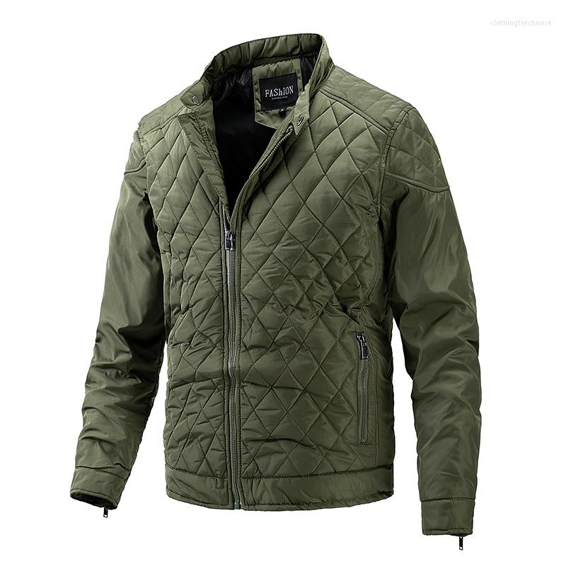 

Men's Jackets Fashion Light Parkas Men's Solid Ultra-thin Lightweight Slim Jacket Autumn Winter Cotton Coat Man Rhombus Seam, Black