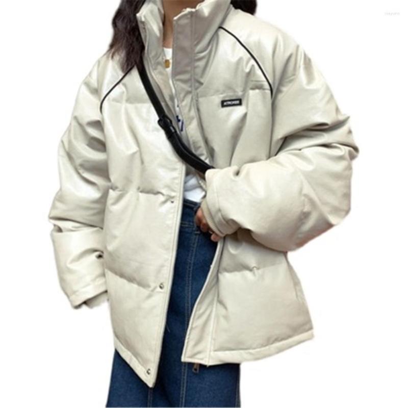 

Women's Trench Coats 2023 Women Jacket Winter Warm Large Size Female Cotton Casual Oversized PU Leather Hooded Padded Lady Parkas Clothes, Black