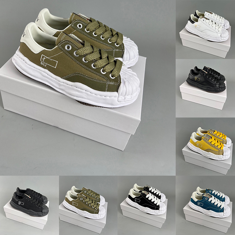 

Maison Designer Shoes MMY Spring Summer Fashion Flat Sneakers Canvas Leather Shell Dissolution Bottom Mens Womens Trend Street Trainers 23ss Skate Shoe